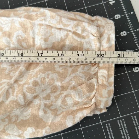 Charter Club Womens Large Linen Floral Ruffle Blouse Coastal Old Money‎ Preppy - Picture 6 of 6